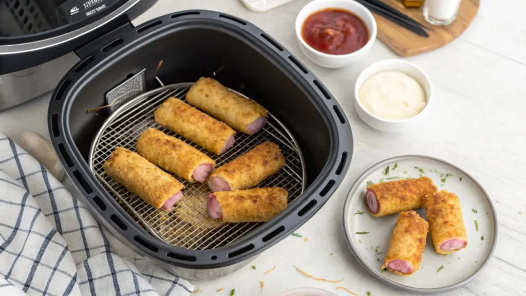 Reheating Ham and Cheese Sticks in an air fryer